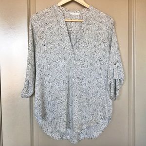 Lush Black and White Herringbone Tunic